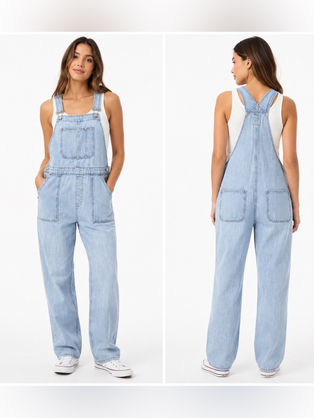 Gap Denim Overalls Women’s Medium M Light Wash Baggy Carpenter Bib Overalls Work